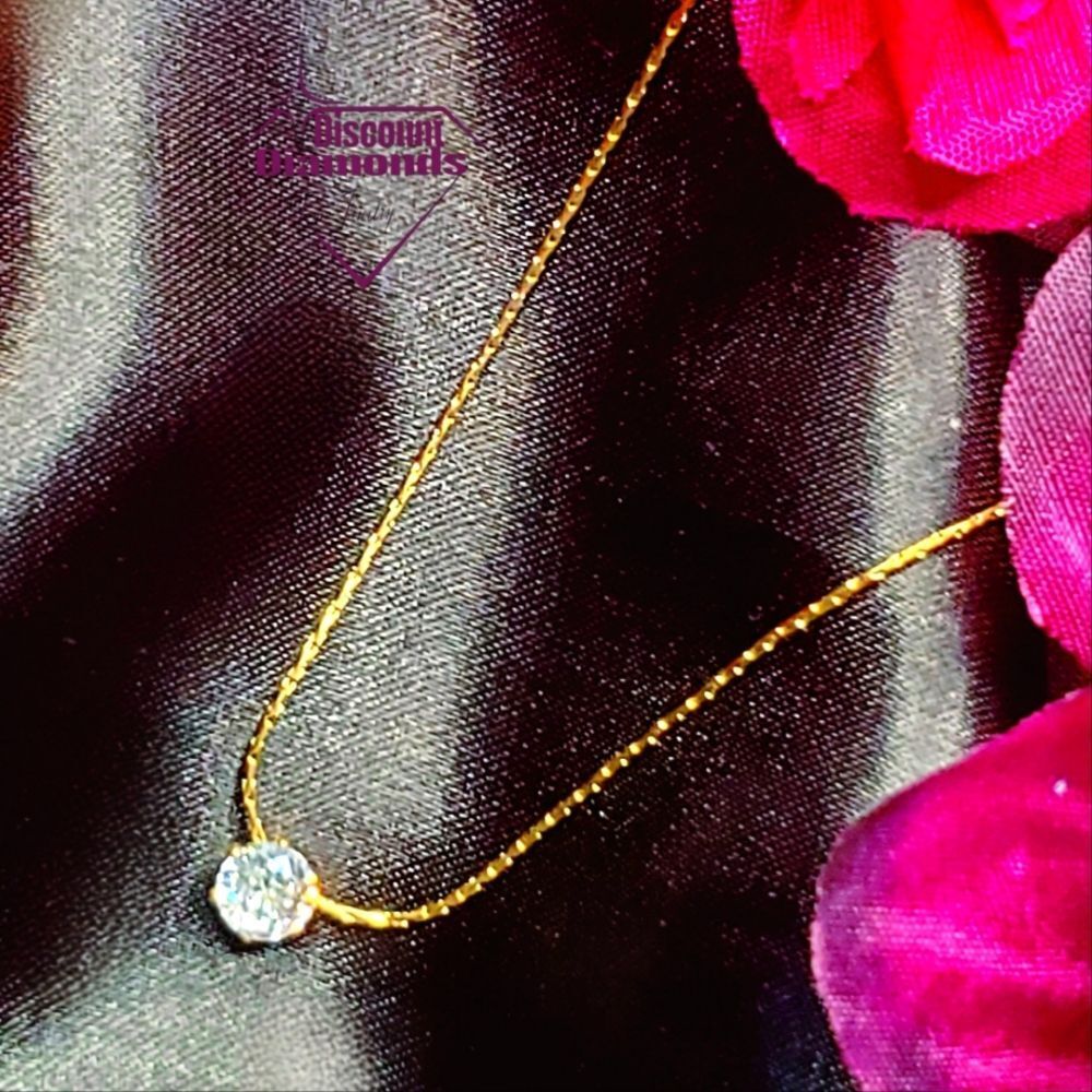 Choker / Necklace 18K Bright Yellow Gold on Titanium - White Crystal